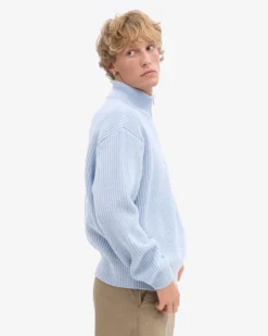 Merino Quarter Zip - Polar Blue
