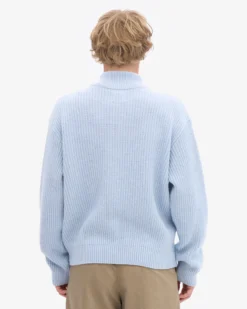 Merino Quarter Zip - Polar Blue