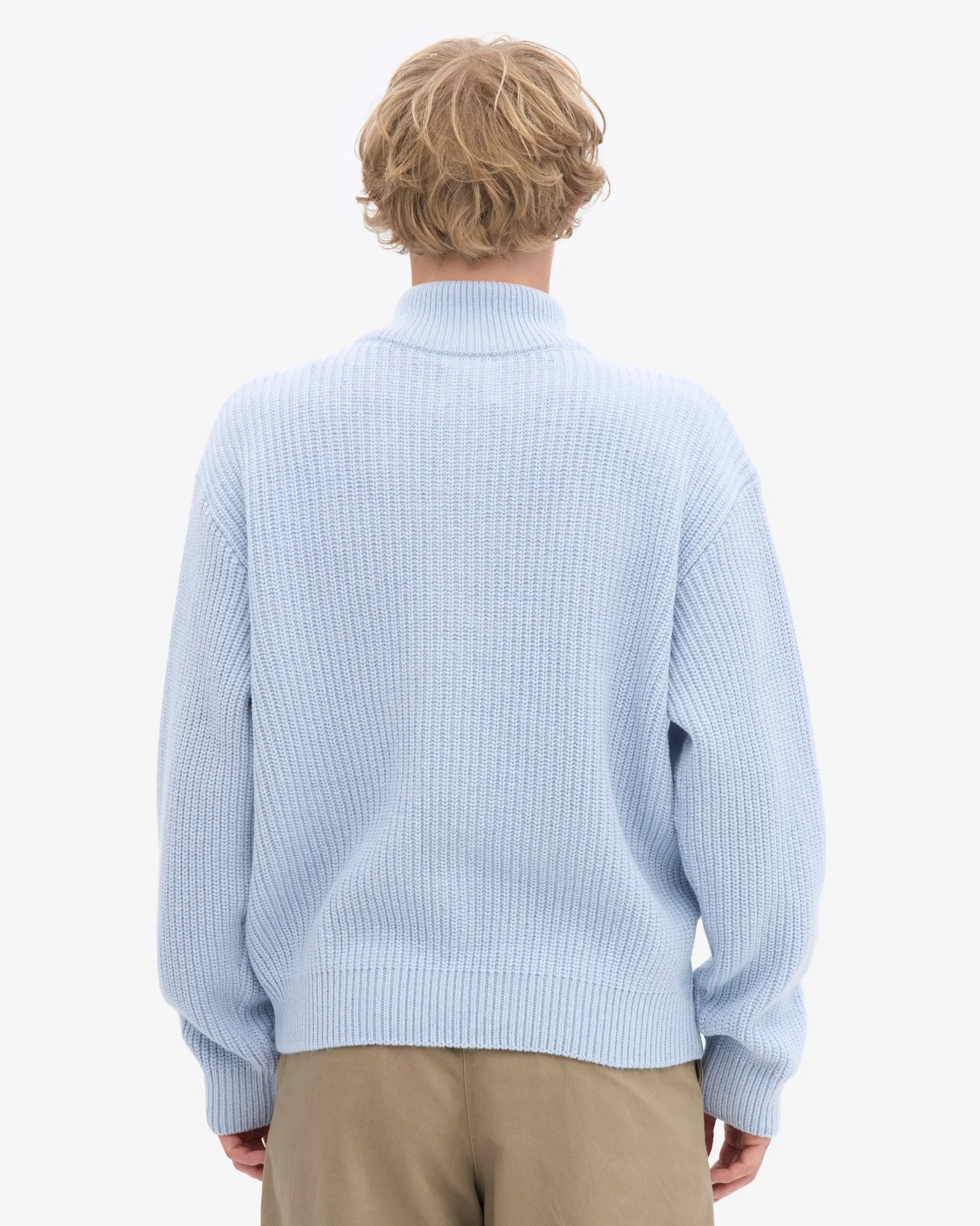 Merino Quarter Zip - Polar Blue