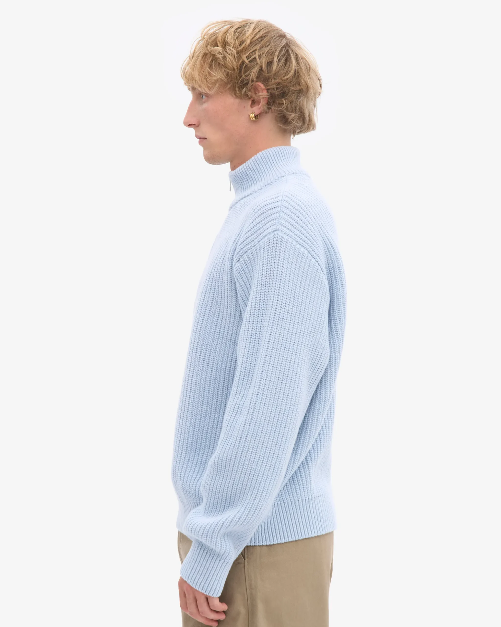 Merino Quarter Zip - Polar Blue