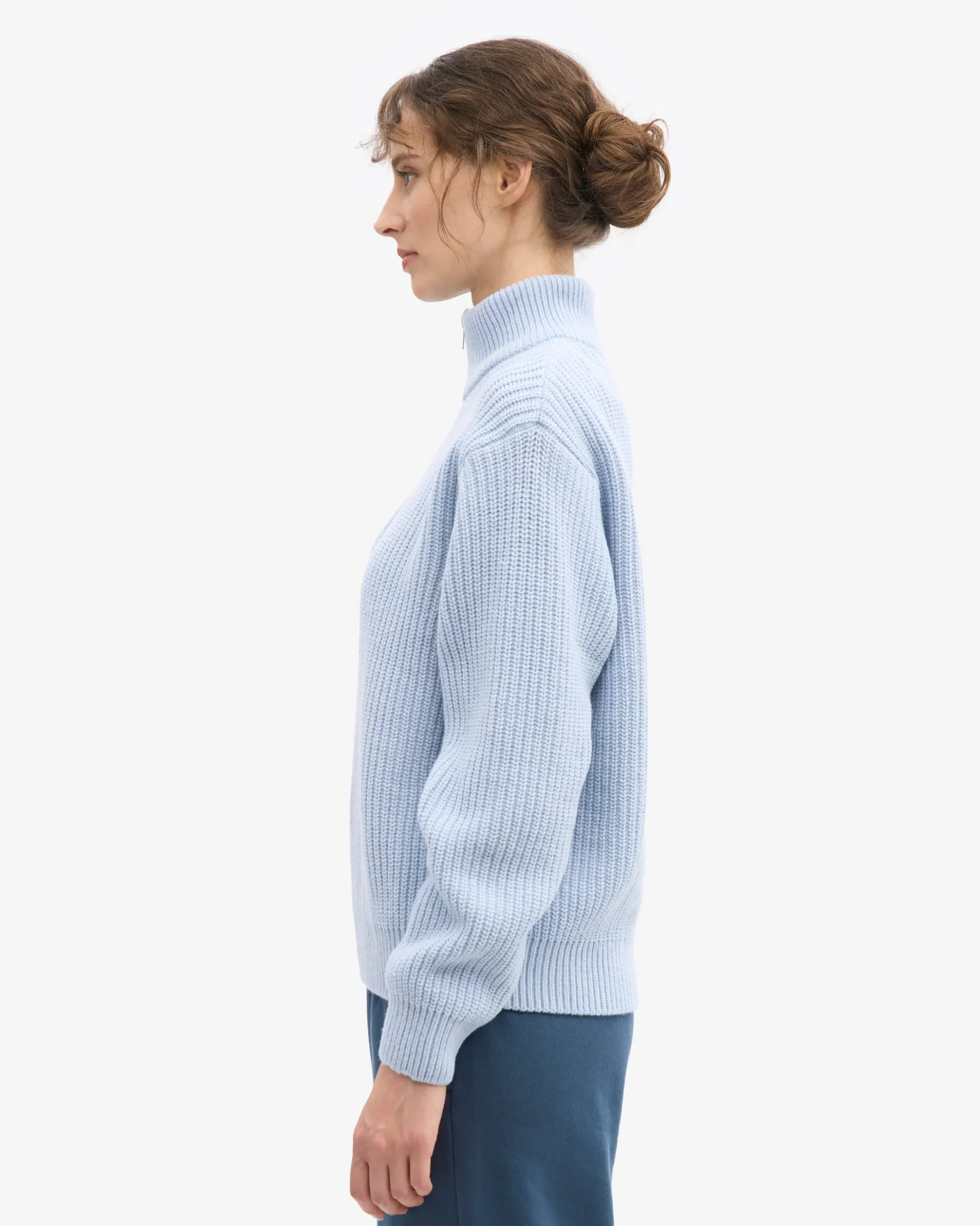 Merino Quarter Zip - Polar Blue