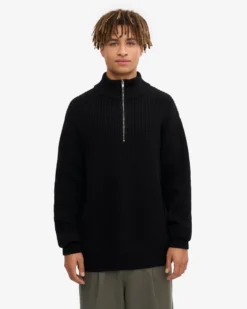 Merino Quarter Zip - Snow Melange