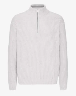 Merino Quarter Zip - Snow Melange