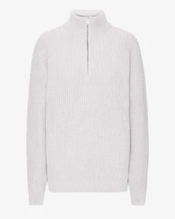 Merino Quarter Zip - Snow Melange