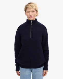 Merino Quarter Zip - Snow Melange