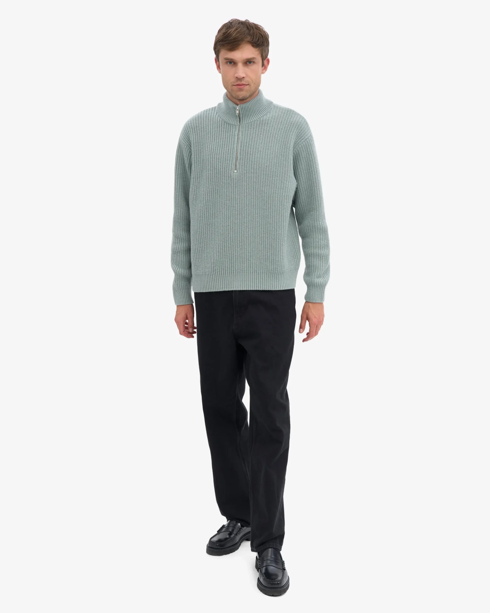 Merino Quarter Zip - Steel Blue