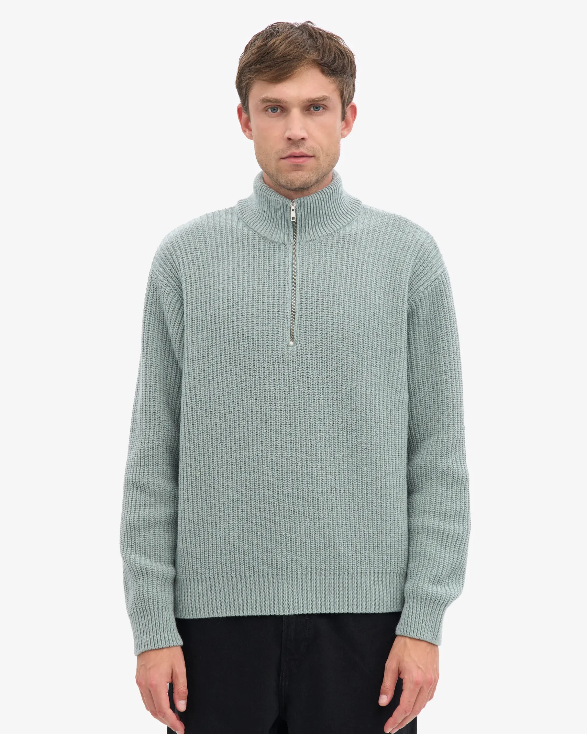 Merino Quarter Zip - Steel Blue