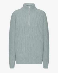 Merino Quarter Zip - Steel Blue