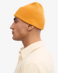 Merino Wool Beanie - Burned Yellow