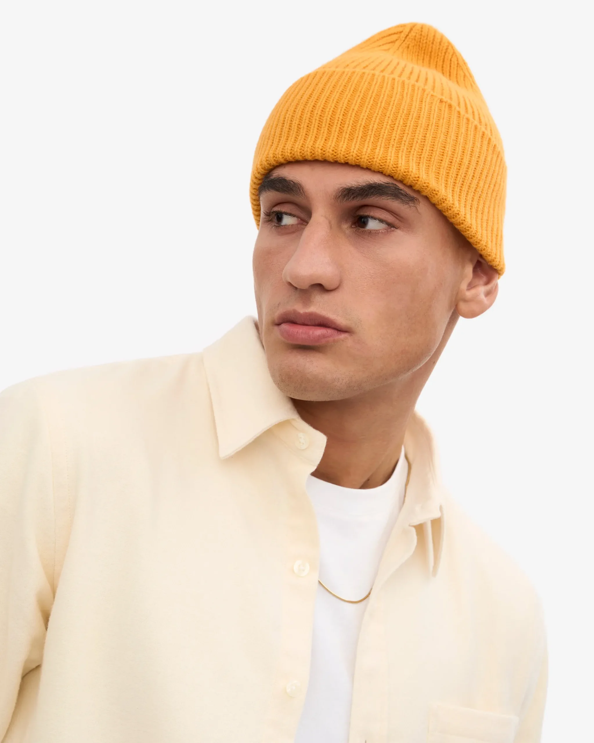 Merino Wool Beanie - Burned Yellow
