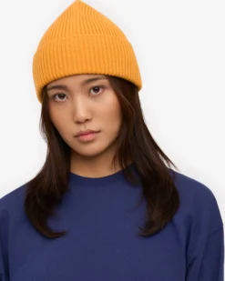 Merino Wool Beanie - Burned Yellow