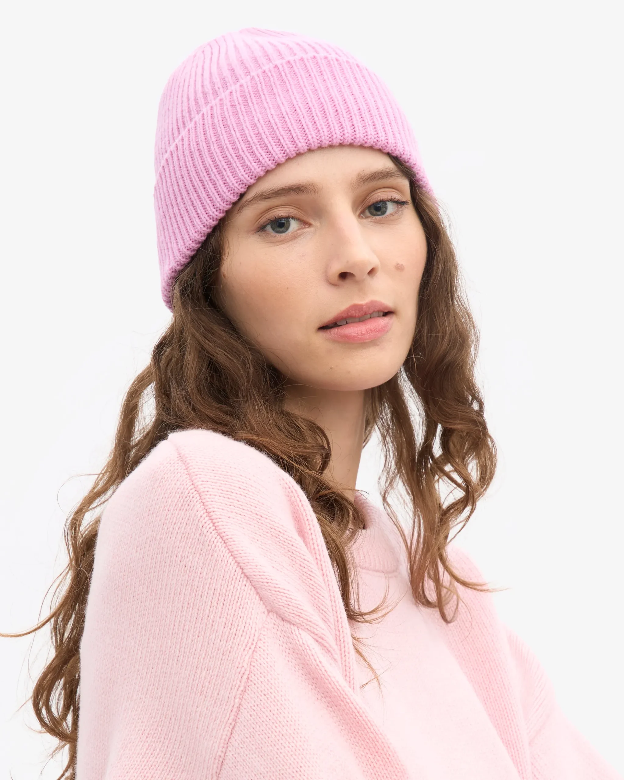Merino Wool Beanie - Cherry Blossom