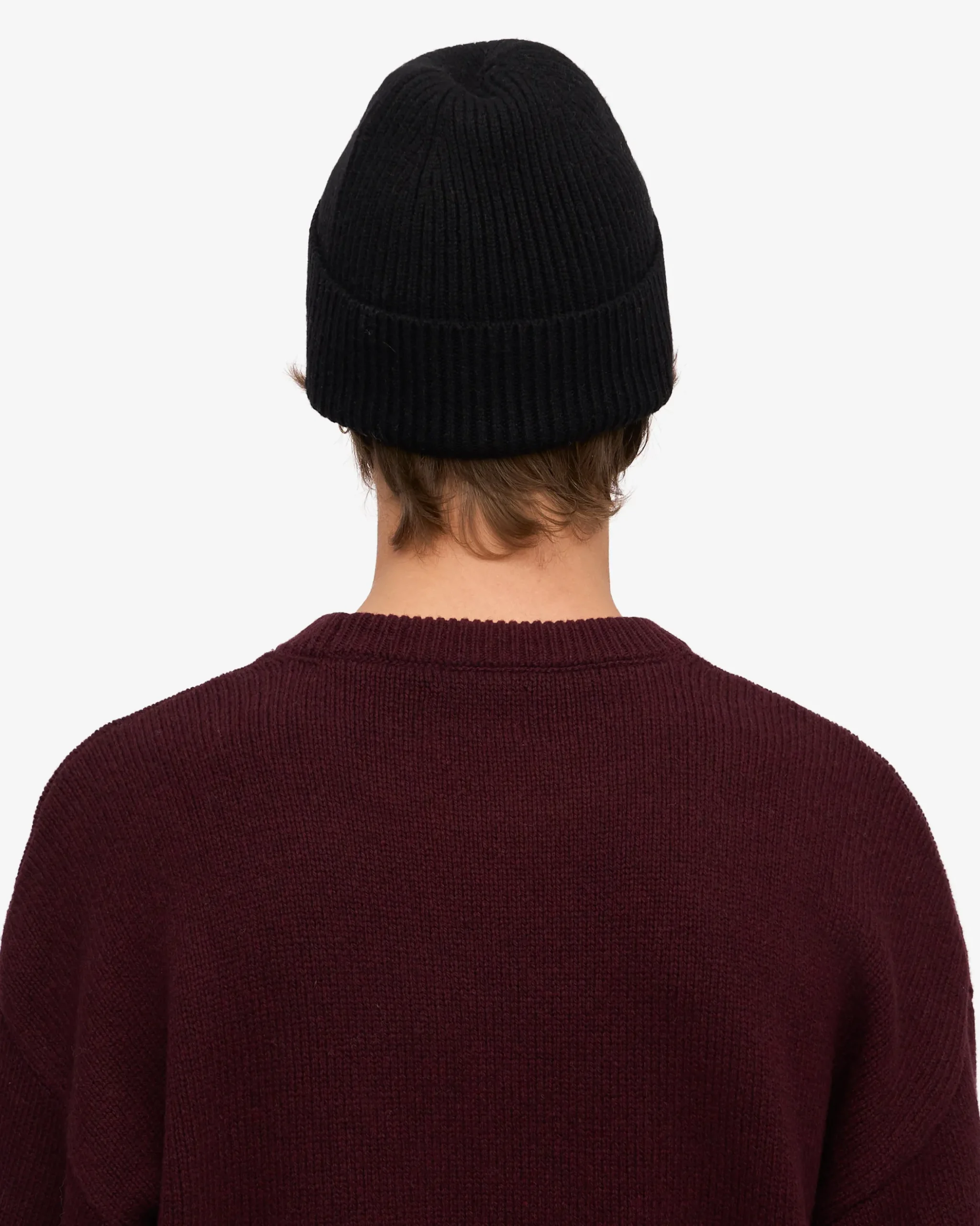 Merino Wool Beanie - Deep Black