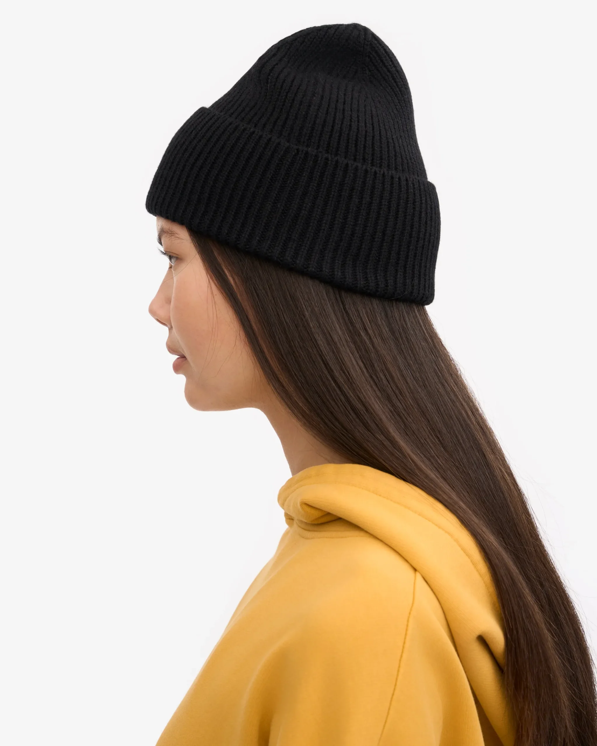 Merino Wool Beanie - Deep Black