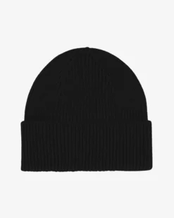 Merino Wool Beanie - Deep Black