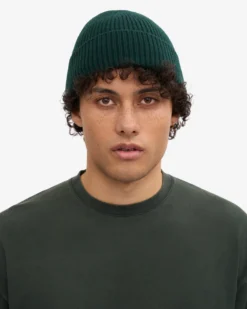 Merino Wool Beanie - Emerald Green