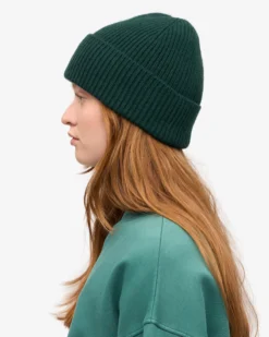 Merino Wool Beanie - Emerald Green