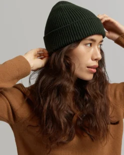 Merino Wool Beanie - Hunter Green