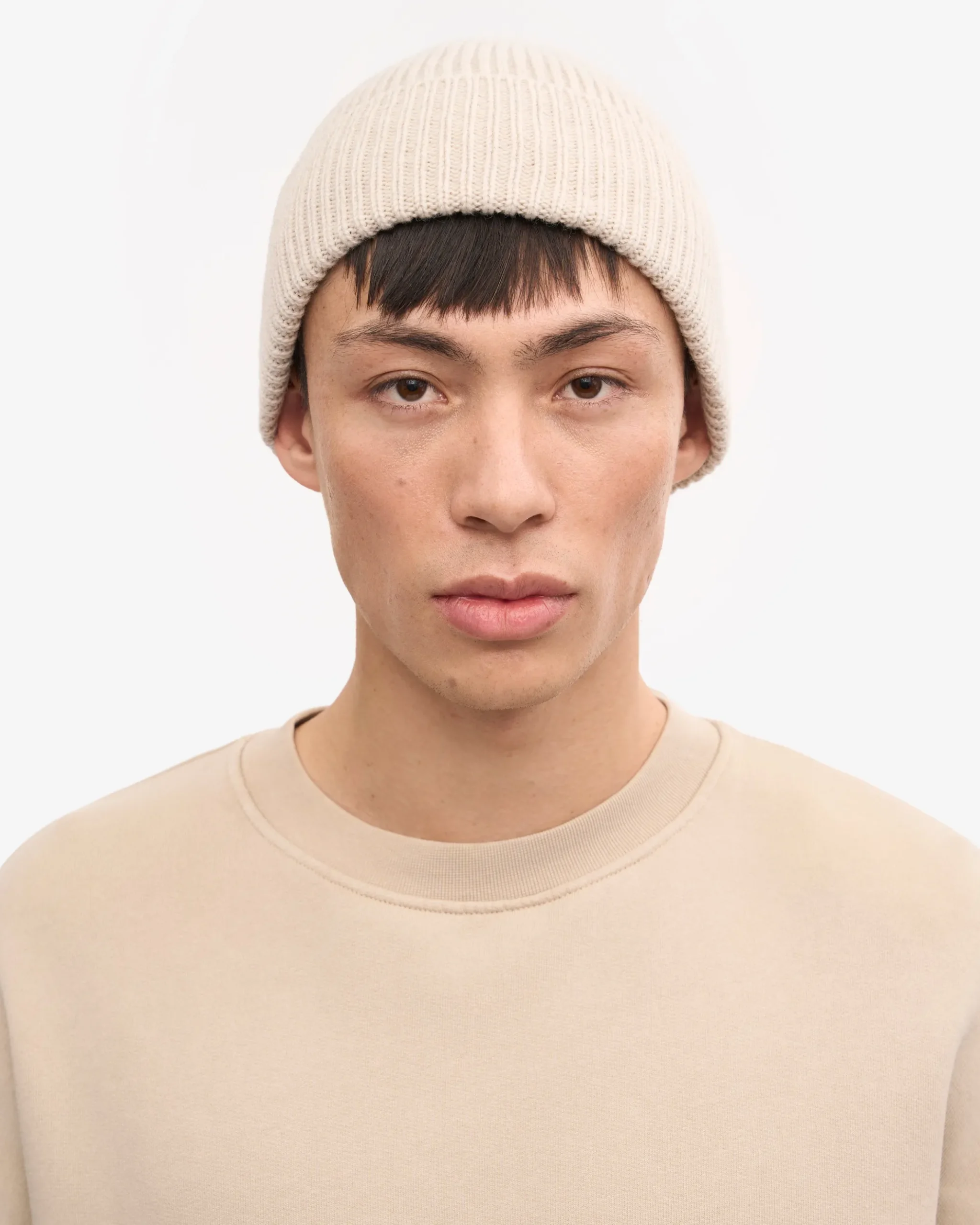 Merino Wool Beanie - Ivory White