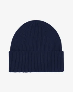 Merino Wool Beanie - Marine Blue