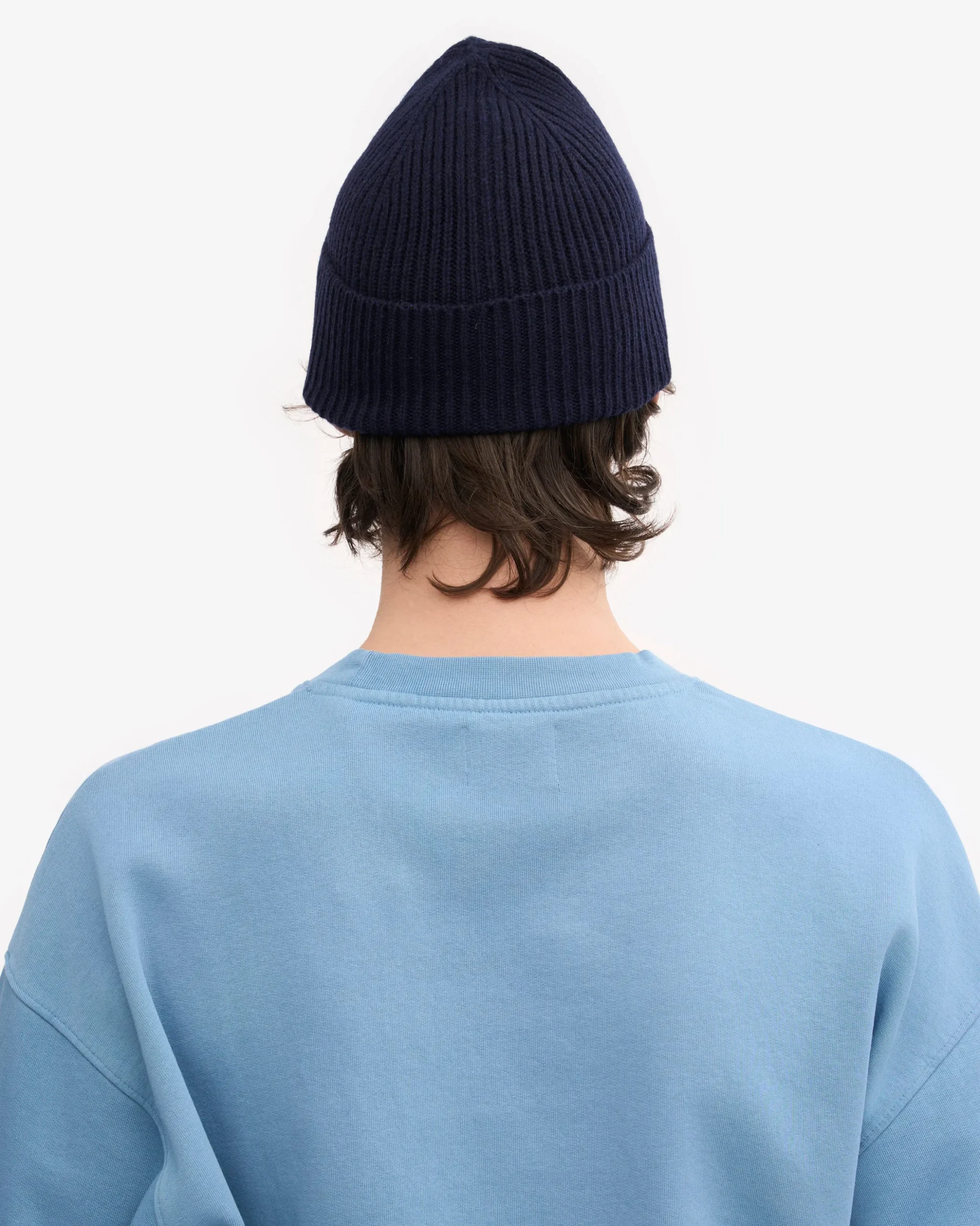 Merino Wool Beanie - Navy Blue