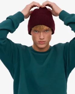 Merino Wool Beanie - Oxblood Red