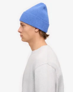 Merino Wool Beanie - Pacific Blue