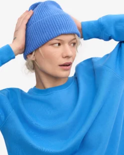 Merino Wool Beanie - Pacific Blue
