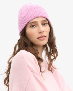 Merino Wool Beanie - Red Tangerine