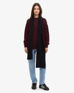 Merino Wool Beanie & Scarf - Deep Black