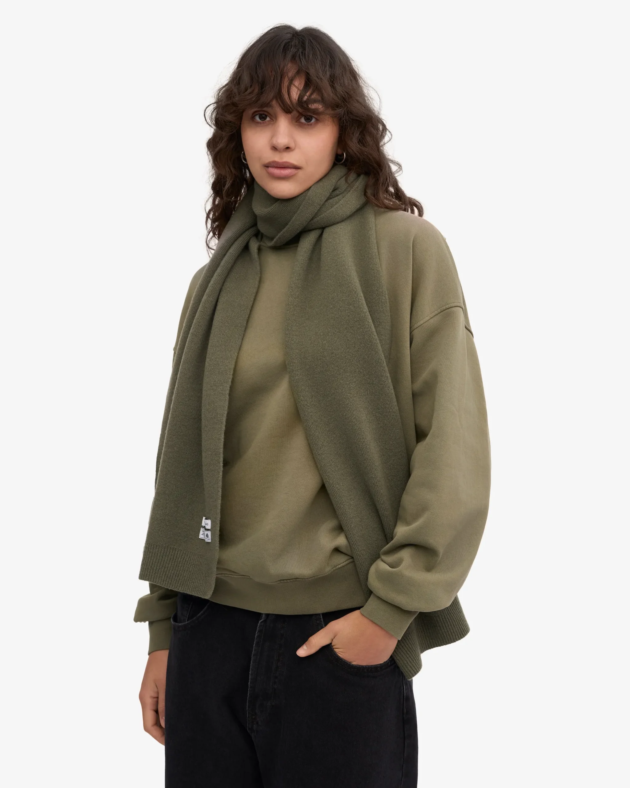 Merino Wool Beanie & Scarf - Dusty Olive