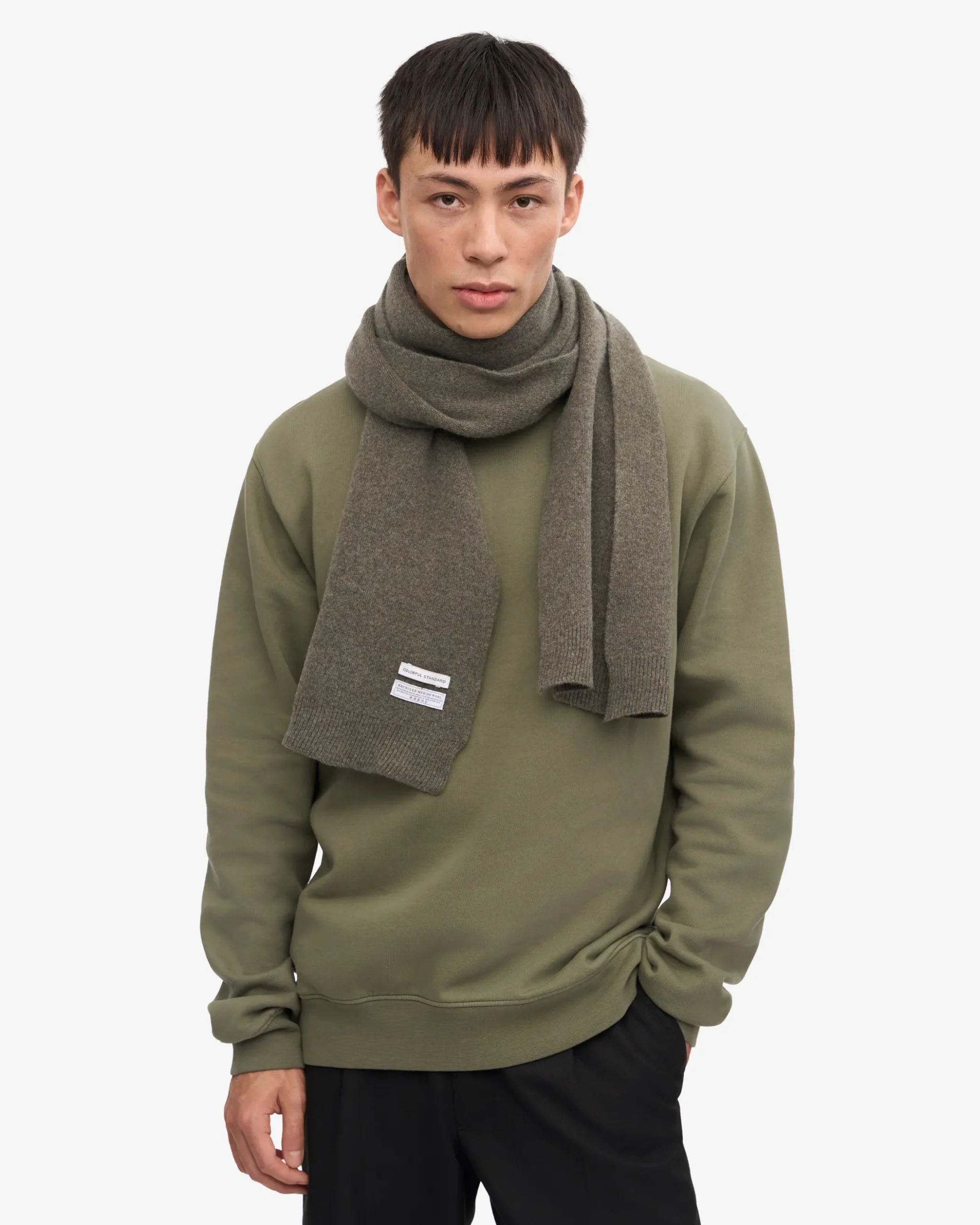 Merino Wool Beanie & Scarf - Dusty Olive