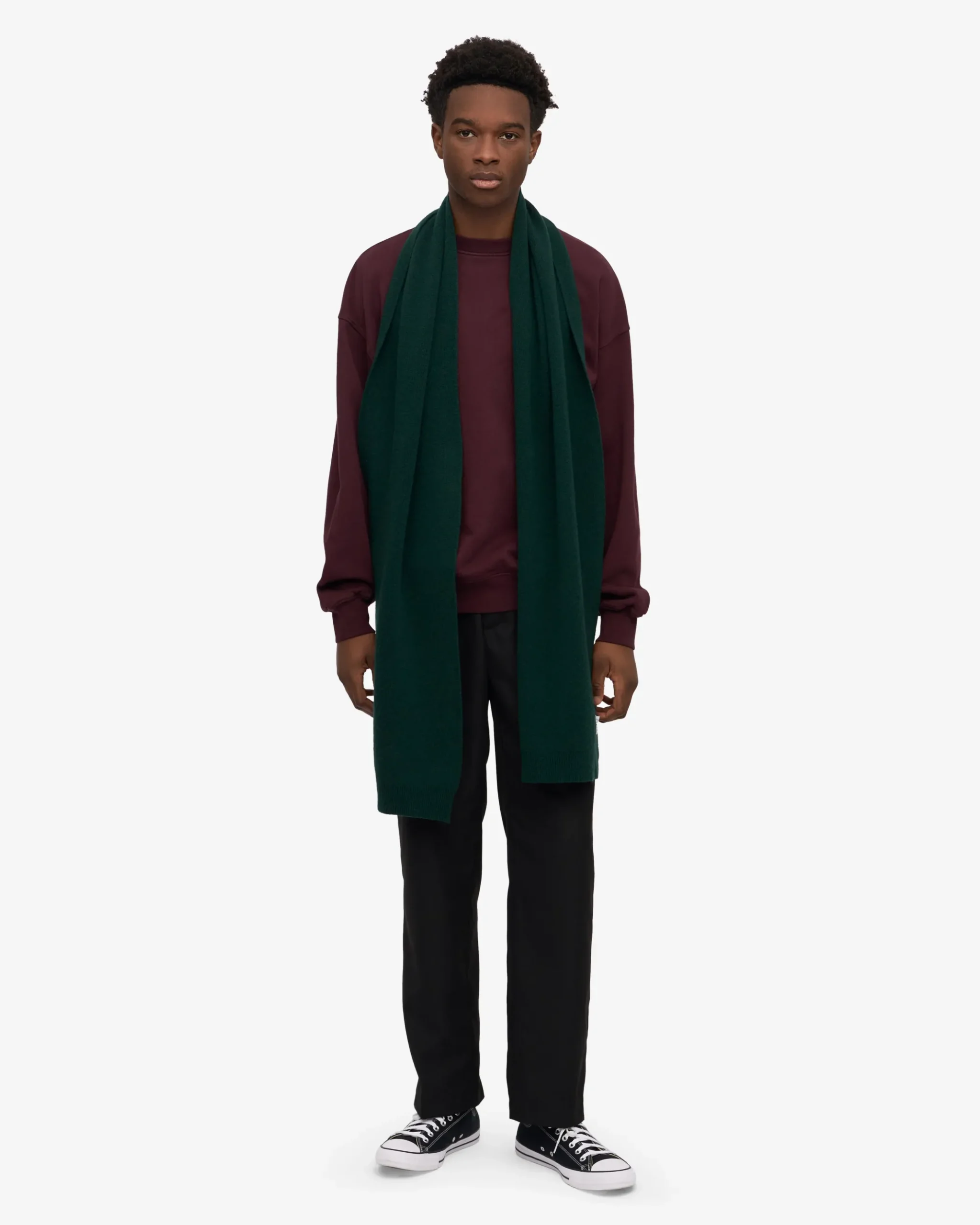 Merino Wool Beanie & Scarf - Emerald Green