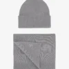 Merino Wool Beanie & Scarf - Heather Grey