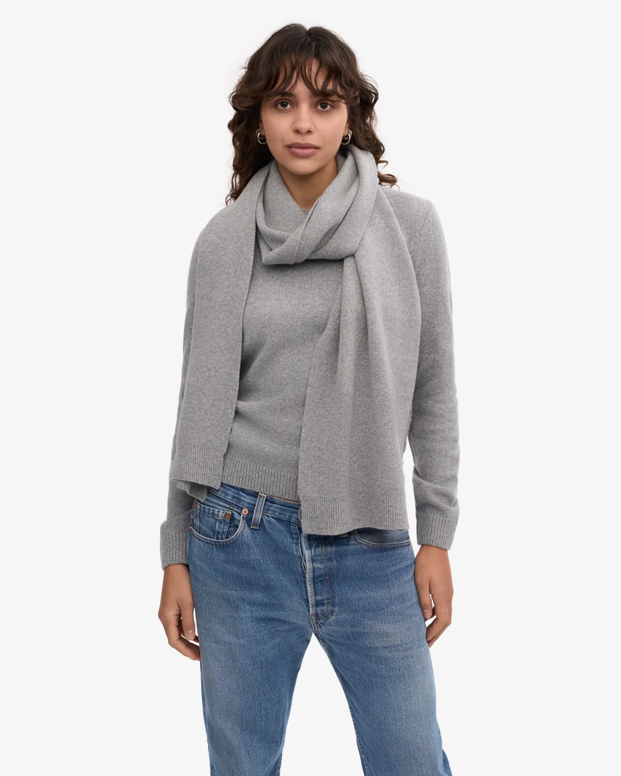 Merino Wool Beanie & Scarf - Heather Grey