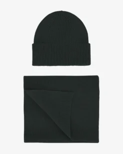 Merino Wool Beanie & Scarf - Hunter Green