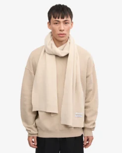 Merino Wool Beanie & Scarf - Ivory White