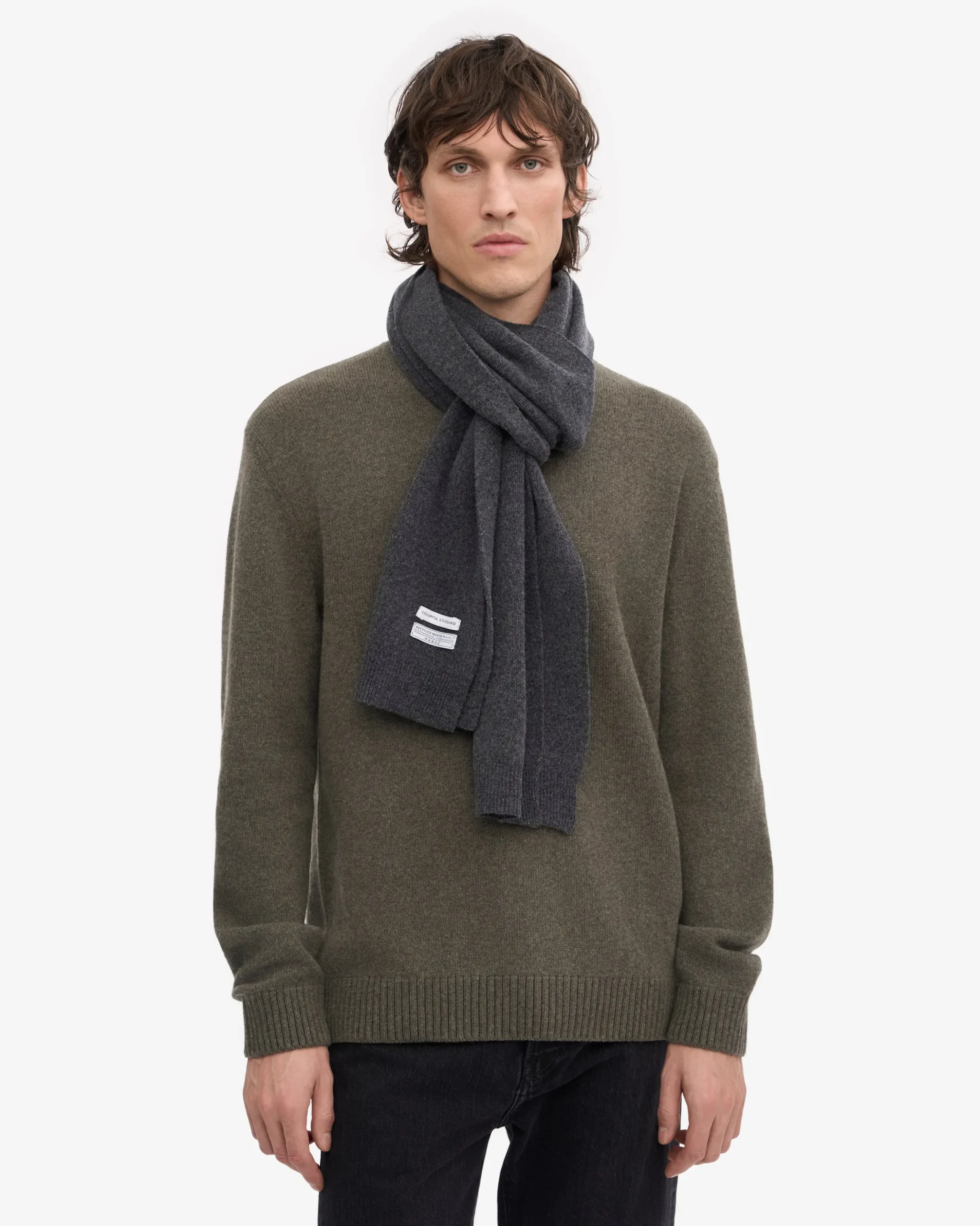 Merino Wool Beanie & Scarf - Lava Grey