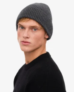 Merino Wool Beanie & Scarf - Lava Grey