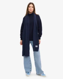Merino Wool Beanie & Scarf - Marine Blue
