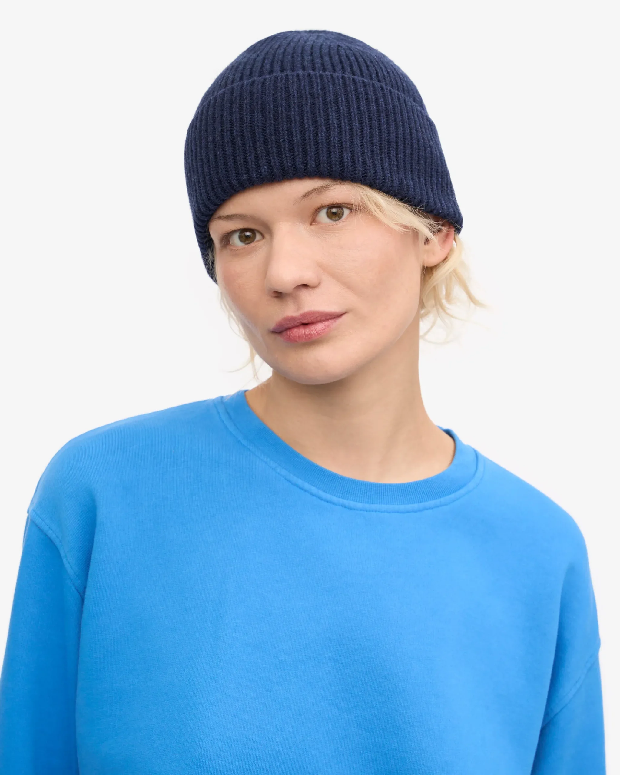 Merino Wool Beanie & Scarf - Marine Blue