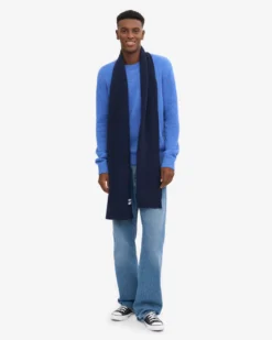 Merino Wool Beanie & Scarf - Marine Blue