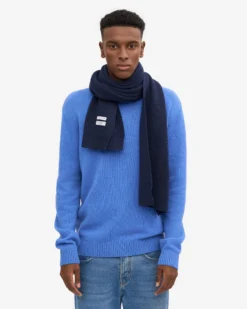 Merino Wool Beanie & Scarf - Marine Blue