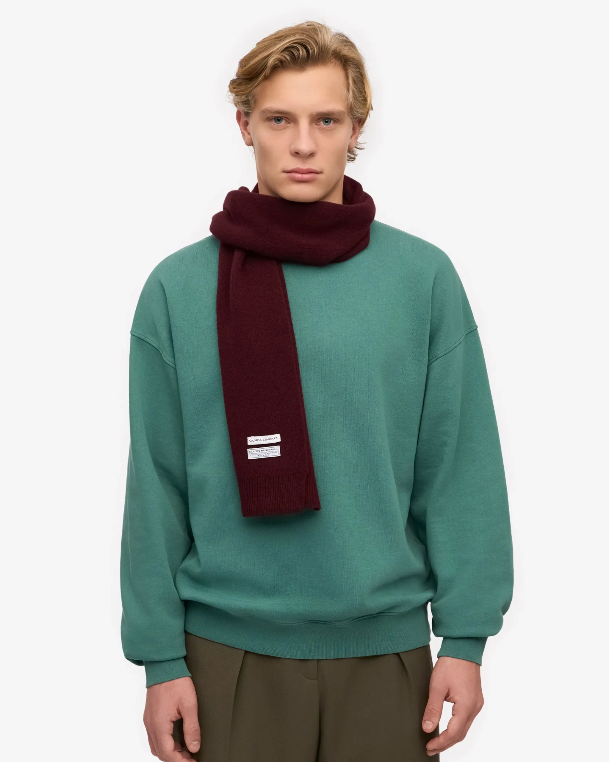 Merino Wool Beanie & Scarf - Oxblood Red
