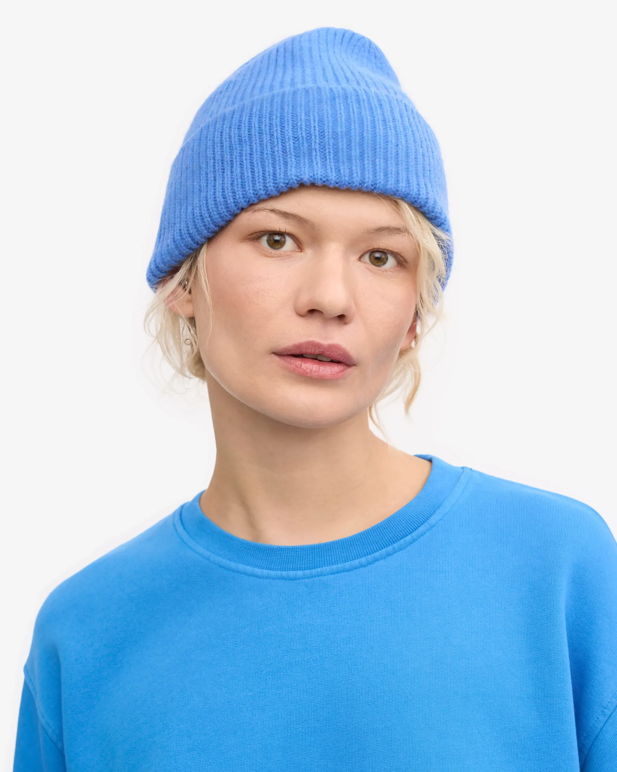 Merino Wool Beanie & Scarf - Pacific Blue