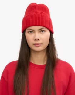 Merino Wool Beanie & Scarf - Scarlet Red