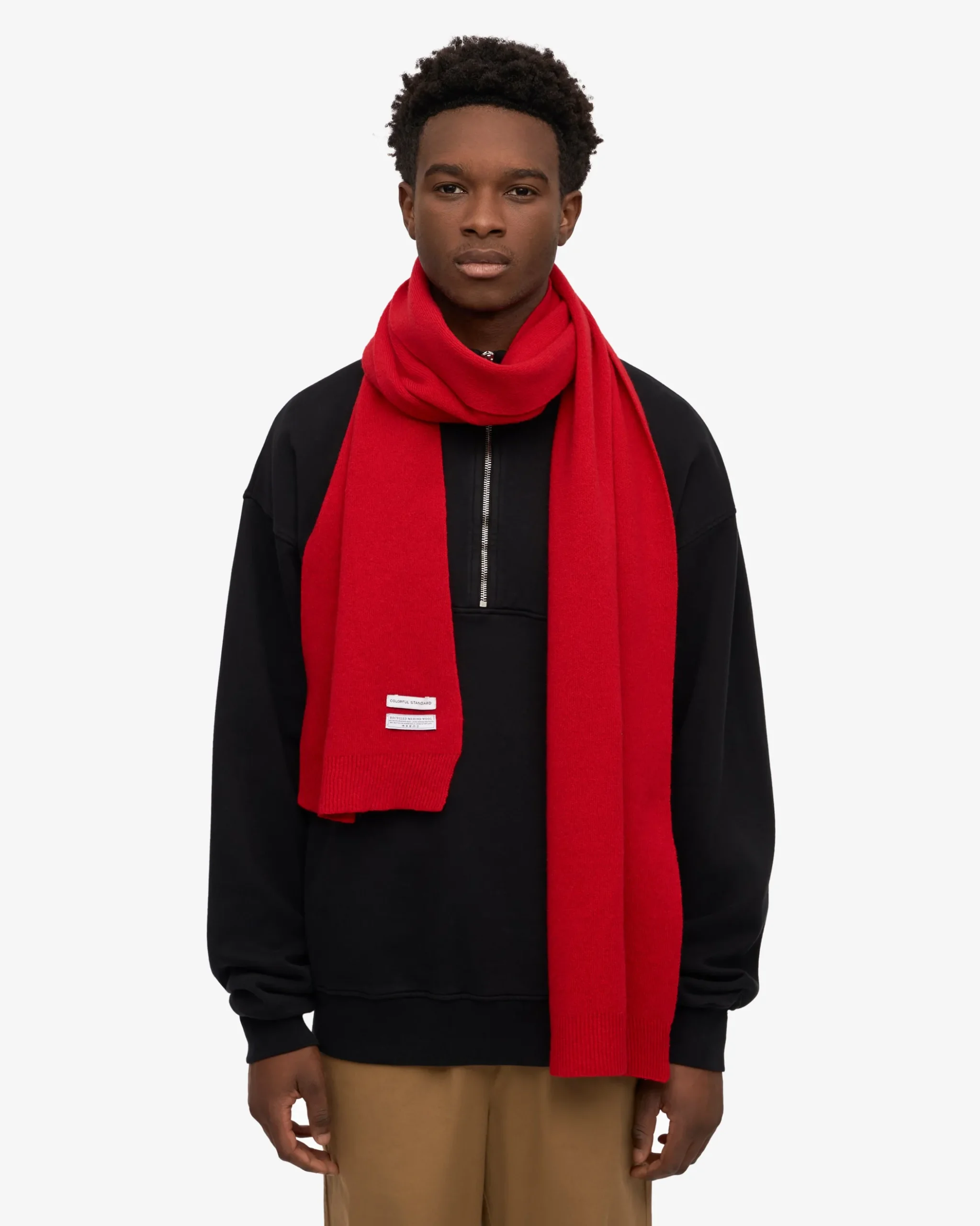 Merino Wool Beanie & Scarf - Scarlet Red