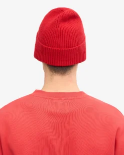 Merino Wool Beanie - Scarlet Red