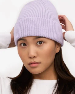 Merino Wool Beanie - Soft Lavender
