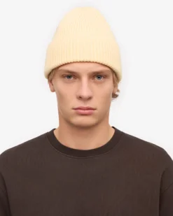 Merino Wool Beanie - Soft Yellow